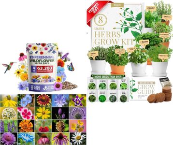 HOME GROWN 𝗨𝗦𝗔 𝗣𝗥𝗘𝗠𝗜𝗨𝗠 Wildflower Seeds Bulk 4 oz 63,200+ Seeds 19 Varieties & 8 Herb Seeds Garden Kit