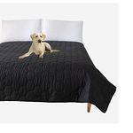 SYLC Waterproof Blanket Pet, Dog Bed Cover Non Slip Pet Incontinence Mattress, Furniture Protectors for Cat Sofa Couch Cover Washable (220 x 210 cm,Black 2)