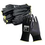 NITREX 290B Work and Safety Gloves - 10 Pairs - General Handling Gloves with PU Palm Coating, Abrasions and Tearing Protection, Maximum Grip, Mechanical and Industrial Protection, Size 9