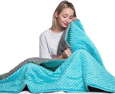 Super Soft Weighted Blanket for Kids with Removable Cover - Children Heavy Blanket for Girls - Kids Weighted Blanket (Weighted Blanket with Turquoise Cover, 10 Lbs 48'' x 72'')