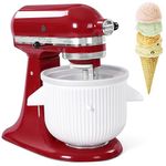 Gdrtwwh Ice Cream Attachment for Kitchenaid Stand Mixer,Ice Cream & Sorbet Gelato Maker,Fits Kitchenaid 4.5-5Qt Stand Mixer and 5-6-7Qt Bowl-Lift(Dishwasher Safe)