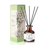 FRANIC Reed Diffuser - White Jasmine 3.7oz(110ml) with Scented Diffuser 6 Sticks, Long Lasting Fragrance for Home & Office Decor, Aromatherapy Diffuser Oil Gift Set