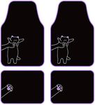 August Auto Universal Fit Cute Cat Carpet Car Floor Mats, Fit for Sedan, SUVs, Truck, Vans,Set of 4 (Purple)