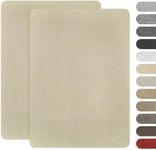LEMBIK Linen Fabric Repair Patches,Self-Adhesive Fabric Patch for Sofas, Couch, Tents, Furniture,Tote Bags, Car Seats, Pack of 2 Beige