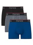 Hanes Total Support Pouch Men's Trunks, Anti-Chaffing, Moisture-Wicking Underwear Odor Control, Pack of 3, Assorted, Medium