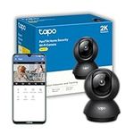 Tapo Indoor Camera for Security, Wifi Camera, 2K 3MP, 360° Baby and Pet Monitor, CCTV, AI, Smart Motion Detection & Tracking, Night Vision, Works with Alexa & Google Home, Elegance Black (Tapo C211)