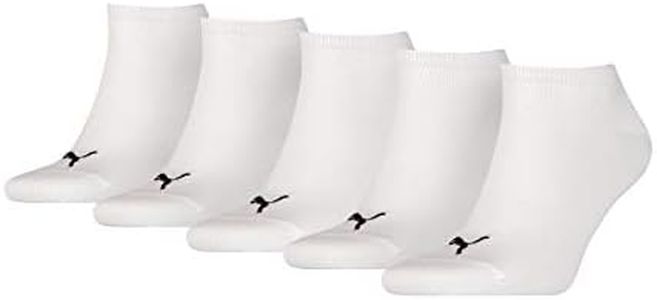 PUMA Sneaker, Calzini Unisex - Adulto, Bianco, 43-46 (Pacco da 5)