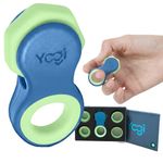 Yogi Fidget Toy, Stress Reducer, Perfect for ADHD, ADD, Anxiety and Autism, for Kids and Adults, Sensory Gadget, Fidget Spinner with Five Ring Sizes, Easy to use and Fun (Blue-Green)