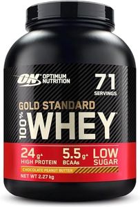 Optimum Nutrition Gold Standard 100% Whey Proteine in polvere per lo Sviluppo e il Recupero Muscolare con Glutammina e Aminoacidi BCAA Naturali, Gusto Cioccolato e Burro di Arachidi, 71 Dosi, 2,27 kg