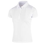 Island GREEN Womens Iglts1851 Ladies Essentials Stretch Breathable Micro Pique Golf Polo Shirt, White, 16 EU