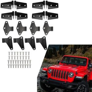 FANHAY 16PCS 4 Door Hinge Assembly Kits for 2007-2018 Jeep JK Jeep Wrangler Inside and Outside