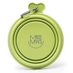 Messy Mutts Silicone Collapsible Bowl | Pet Travel Necessity | Portable Water or Food Dish | Pop Up Watering Bowl | Camping, Hiking, Walking Accessory | Large, 3 Cups | Green