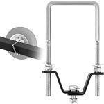 VEVOR U-Bolt Spare Tire Carrier, Zinc Plated Spare Tire Holder Bracket with Lock, 160 lbs Capacity, Fits Most 4 & 5 Lugs Wheels on 4", 4.5", 5" Bolt Patterns, for Trailer Tongue, Marine Trailer