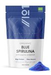 Organic Blue Spirulina Powder 100g – 100% Natural Phycocyanin for Smoothies – Vibrant Blue Food Colouring & Ingredient – Rich in Protein – Resealable and Recyclable Pouch by Alpha01