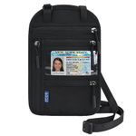 Travel Neck Wallet with RFID Blocking for Women & Men, Passport Holder, Anti-Theft Slim Neck Pouch (Black)