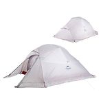 Naturehike 4 Season Waterproof Windproof Camping Tent for 3 Person Ultralight Backpacking Tent with Groundsheet(gray with hem)