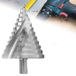 OCGIG 6-60mm Large HSS Spiral Groove Step Drill Cone Drill Bit Hole Cutter,12 Steps