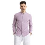 Snitch Lavender Textured Cotton-Lycra Blend Shirt