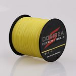 Dorisea Extreme Braid 100% Pe Braided Fishing Line 109Yards-2187Yards 6-300Lb Test Yellow (300m/328Yards 6lb/0.10mm)