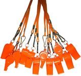 DYBADYSA 20 Pcs Orange Plastic Loud Whistles with Lanyard for Referee Coaches Basketball Football Sports Training Game Event Lifeguard Survival Emergency Fun School Kids Tool Set Suppliers