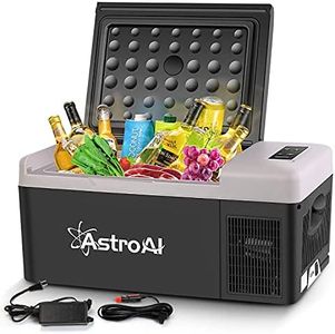 AstroAI 12 Volt Car Refrigerator, 12V Portable Freezer 16 Quart Camping Fridge Cooler 15L (-4℉~68℉) with 12/24V DC & 110V AC for Car, RV, Truck, Van, Boat for Camping, Travel, Fishing