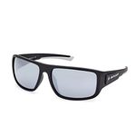 BMW Men's Injected Sun Glasses Polarized Rectangular Sunglasses, Matte Black, 63, Matte Black, Matte Black, 63