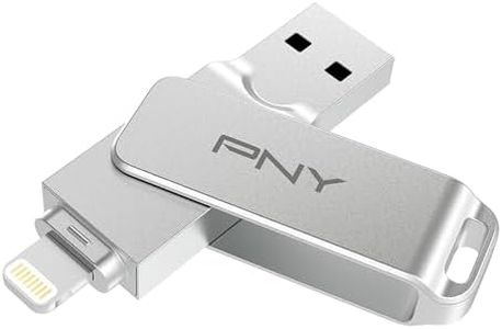 PNY 128GB Duo Link iOS USB 3.2 Dual Flash Drive, Silver