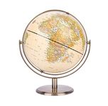 ANNOVA 8" / 20cm World Globe Antique Globe Metal Arc and Base Bronzed Color - All Direction 360° Rotating - Educational/Geographic/Modern Desktop Decoration - for School, Home, and Office (720°)