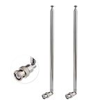 Bingfu VHF UHF 7-Sections Telescopic BNC Male Aerial Antenna 115cm for CB Radio Police Scanner Ham Radio Two Way Mobile Scanner Wireless Microphone Receiver Frequency Counter(2-Pack)