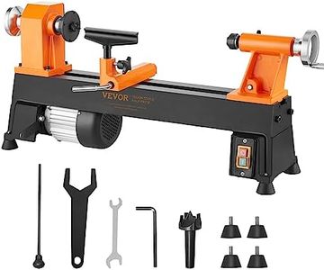 VEVOR Benchtop Wood Lathe, 10 in x 18 in, 0.5 HP 370W Power Wood Turning Lathe Machine, 5 Variable Speeds 780/1320/1920/2640/3840 RPM with Rod Injection Wrenches Faceplate Foot Pads, for Woodworking