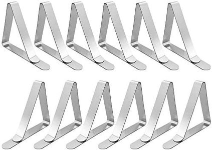 Alamic Tablecloth Clips Large Picnic Table Clips for 1.7-2.5" Thickness Picnic Table Cloth Holders Stainless Steel Table Cover Clips Clamps - 12 Pack