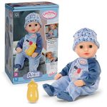 Baby Annabell Alex soft 36cm baby doll with Sleeping Eyes - Incl. bottle, hat & romper - First doll suitable for Children Aged 1+