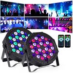 DJBoomy Stage Lights 36 DJ LED Par Light RGB Party Lights Uplights with Sound Activated Remote DMX Control for Disco Dance Wedding Club Christmas Birthday Music Party Stage Lighting (7 Modes)