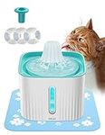 Zellar Cat Water Fountain, 2.5L Water Dispenser for Cats, 3 Flow Patterns, LED Water Level Window, 25dB Silent Pet Drinking Fountain, Includes 3 Filters & 1 Mat, Drinking Water Bowl for Multiple Pets