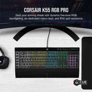 CORSAIR K55 RGB PRO Gaming Keyboard – Customizable Backlit Keys