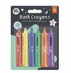 123 BABY Play-tec Bath Crayons for Draw, Develop Creativity, Imagination, Scribble and Make Bath Time Fun, Easy Washable Wipe Clean-6 Pack