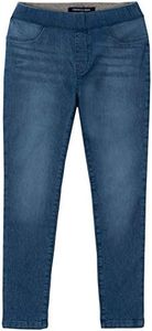 Calvin Klein Girls' Stretch Denim Jeggings, Full-Length Skinny Fit Pants with Pockets, Rainfall/Jegging, 7