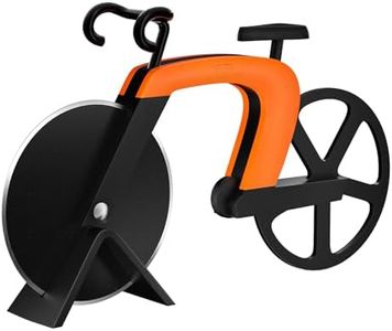 G.a HOMEFAVOR Cortador de pizza para bicicleta, cuchillas de acero inoxidable con revestimiento antiadherente, Naranja