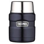 THERMOS Stainless King Vacuum-Insulated Food Jar with Spoon, 16 Ounce, Midnight Blue, Stainless Steel