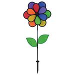 In the Breeze 2655 14" Rainbow Double Flower with Leaves Wind Spinner