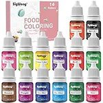 Food Coloring - 14 Color Concentrated Liquid Food Colouring Set - Neon Liquid Food Color Dye for Baking, Decorating, Icing, Cooking and DIY Crafts, 6ml