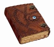 Hocus Pocus Book of Spells Handmade Vintage Leather Journal Notebook with Lock Book of Shadows and Spell Book Hocus Pocus 2 Spell Books with Real Spells Perfect for Halloween Decor Witchcraft Supplies (8x6 Inches, Hocus Pocus 2)