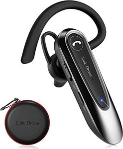 New Bee Bluetooth Earpiece Wireless CVC8.0 Headset for Cell Phone Dual Mic Noise Canceling Handsfree Phone Earpiece w/Mute 20Hrs Talk Time (1 Pack)