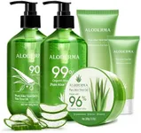 All Purpose Aloe Vera Gels Set - 5 Pieces - 300g Aloe Vera Gel, 300g Aloe Vera Gel + Tea Tree Oil, 200g Aloe Vera Gel, 114g Aloe Vera Gel & 45g Aloe Vera Gel