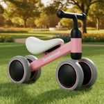 Sunderlook Balance Bike for 1+ Year Old - Mini Ride for Baby, Manual Push Bike for 12-36 Months, Sturdy Balance Bike for 2+ Year Old, Intelligence Development, Girls, Boys Beginners (Pink)
