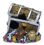 Supa Treasure Chest Aquarium/Fish Tank Ornament, Realistic Detail, Resin, Multi-Coloured, Dimensions: Approx 6cm(L) x 7.5cm(W) x 6.5cm(H)