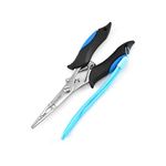 NA Multifunction Long Nose Fishing Pliers Stainless Steel Fish Hook Pliers with Lanyard Professional Fishing Pliers for Freshwater Saltwater