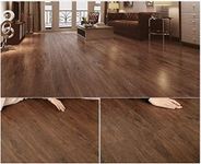 EasyFloor© Self Adhesive Floor Tile Vinyl Flooring Dark Brown Wood Effect Peel and Stick Tile 15X90cm 35pcs Wooden Flooring for Kitchen Living Room and Bathroom Floor Planks