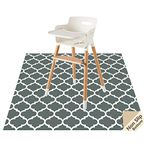 Baby Splat Floor Mat for Under High Chair/Arts/Crafts by CLCROBD, 51" Waterproof Anti-Slip Food Splash Spill Mat for Eating Mess, Washable Floor Protector Mat and Table Cloth (Lattice)