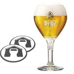 GarageBar | Leffe Glass - Pint | Stemmed Chalice Beer Glass | Official Merchandise | Comes with 2X Beer Drip Mats (1, Pint/50cl)